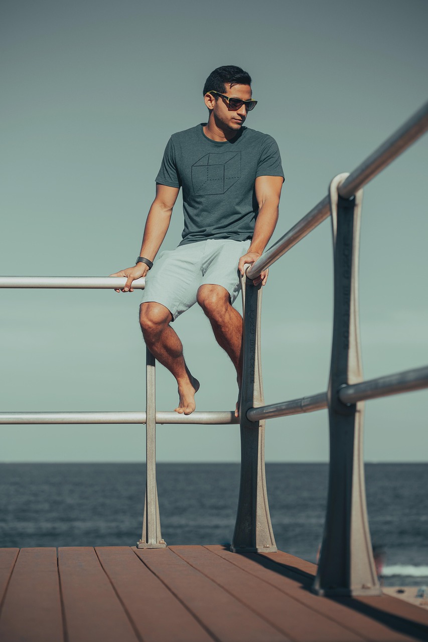 male, nature, model, man, men, guy, person, adult, portrait, young, fitness, handsome, lifestyle, style, human, beach, rail